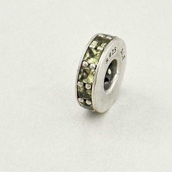 Pandora Olive Green CZ Crystal Eternity Spacer Bead Charm - Picture 2 of 7